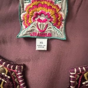 Johnny Was embroidered velveteen tunic